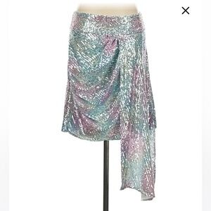 Elliatt Pastel Sequin Asymmetrical Skirt Glam cocktail Party NWT S
